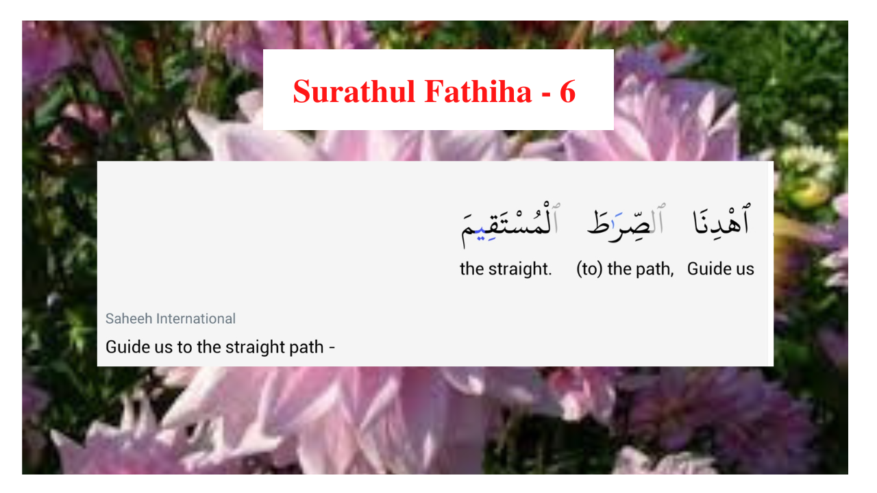 Surathul Fathiha – 6