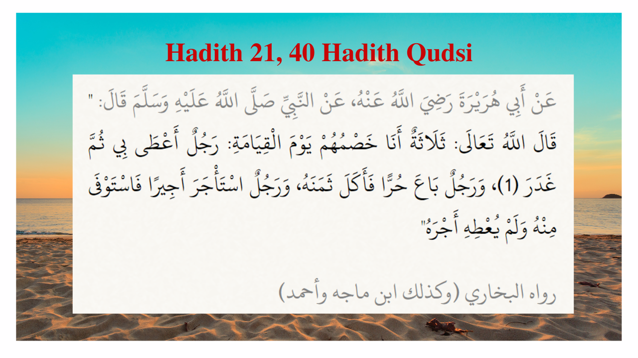 Hadith – 21, 40 Hadith Qudsi